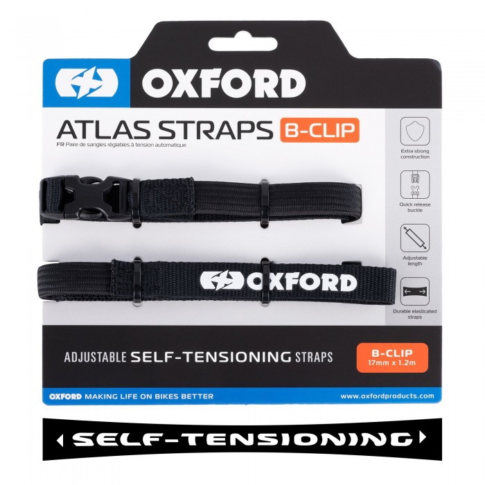 Oxford Atlas B-Clip 17mm x 1.2m Black (Pair)