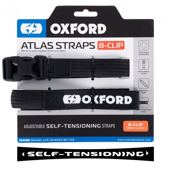 Oxford Atlas B-Clip 26mm x 2m Black (Pair)