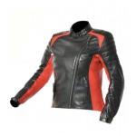 Overlap Tina Black/Red Leather Jacket