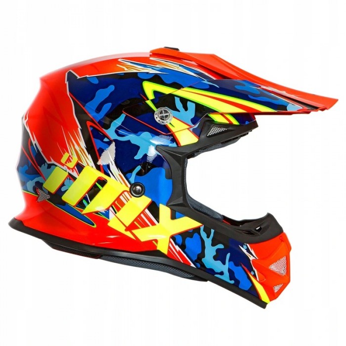 IMX Racing FMX-01 Motorcycle Helmet Camo/Flu/Orange